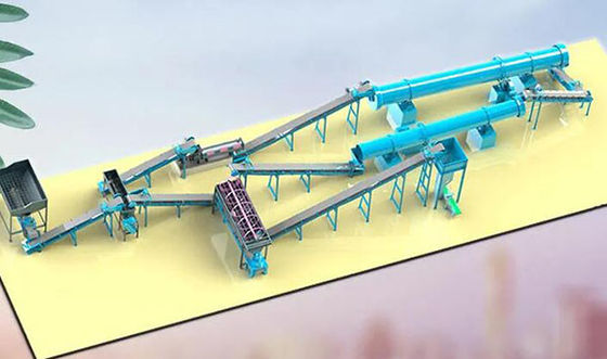 Dòng sản xuất phân bón hữu cơ tự động với tỷ lệ phân hạt > 98% và công suất 1-2t/h
