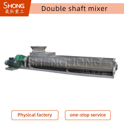 Máy trộn hai trục với hệ thống điều khiển PLC để trộn đồng bộ và tiêu thụ năng lượng thấp