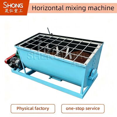 Máy trộn ruy băng ngang bằng thép không gỉ 1.5-12 T/H Thiết bị phối trộn phân bón để trộn bột đồng nhất