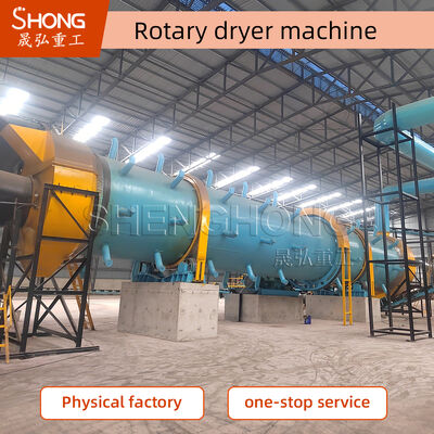 Máy sấy trống xoay với công suất sản xuất 16-20t / h, phạm vi nhiệt độ 50-600 °C và xây dựng thép carbon / thép không gỉ