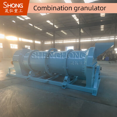 Trộn Granulator trống răng cho phân bón hữu cơ với tỷ lệ phân hạt 90%, độ ẩm thức ăn 20% -40% và hàm lượng hữu cơ 100%