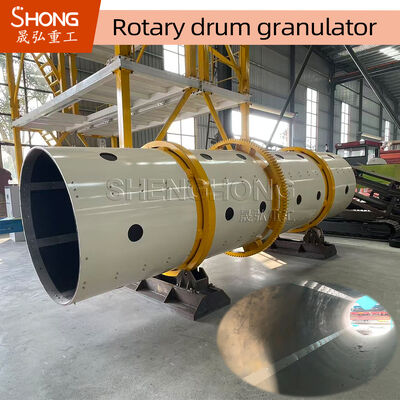 Máy tạo hạt trống quay trục đơn cho phân hữu cơ với công suất 3T/H và lớp lót chống ăn mòn