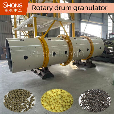 Granulator trống xoay hình quả cầu cho 30,000 tấn / năm NPK dây chuyền sản xuất phân bón với cấu trúc thép cacbon