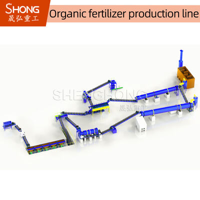 Dòng sản xuất phân bón hữu cơ với Granulator kết hợp cho tỷ lệ phân bột 95% và tiêu thụ năng lượng thấp
