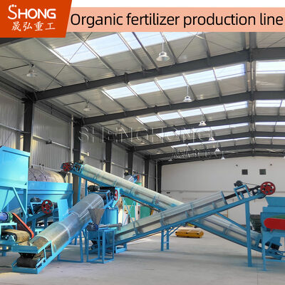 Đường dây sản xuất phân bón hữu cơ hoàn toàn tự động 10t / h cho nhà máy sản xuất phân bón hạt bột