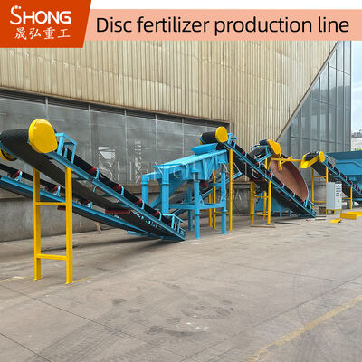 Disc Granulator dây chuyền sản xuất phân bón hữu cơ cho hạt hình quả bóng với công suất 1-2 T / h và dịch vụ nước ngoài kỹ sư