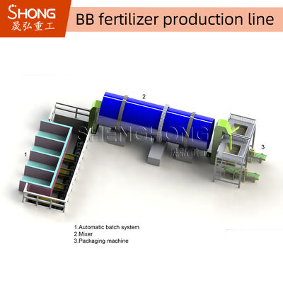 Dòng sản xuất phân bón BB tùy chỉnh với công suất 1-10t / h và công suất 15 + 4.5KW để pha trộn phân bón hiệu quả