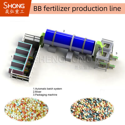 Đường dây sản xuất phân bón BB với công suất 1-5t / h Cấu trúc thép carbon hoặc thép không gỉ cho tuổi thọ dài