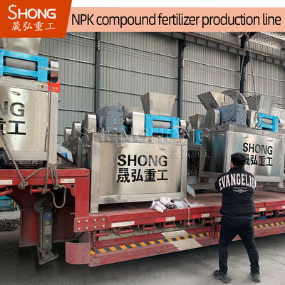 Dây chuyền sản xuất phân bón hỗn hợp NPK tùy chỉnh với máy tạo hạt đùn con lăn khô cho công suất 7-8t/h và không cần quy trình sấy khô