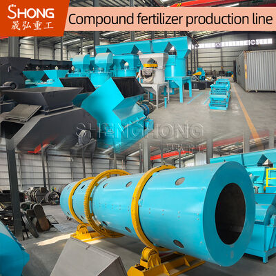 Dòng sản xuất phân bón hợp chất trống xoay với sản lượng hàng năm 100.000 tấn cho hạt hình cầu 1-3mm và hàm lượng chất dinh dưỡng có thể điều chỉnh 20%-48%