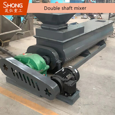 Máy trộn phân compost 1-10 tấn/giờ với cánh khuấy trục đôi cho dây chuyền sản xuất phân hữu cơ